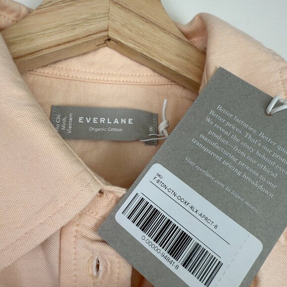 Everlane The Relaxed Oxford Organic Cotton Button Down Shirt Apricot Orange 8 - Picture 5 of 6